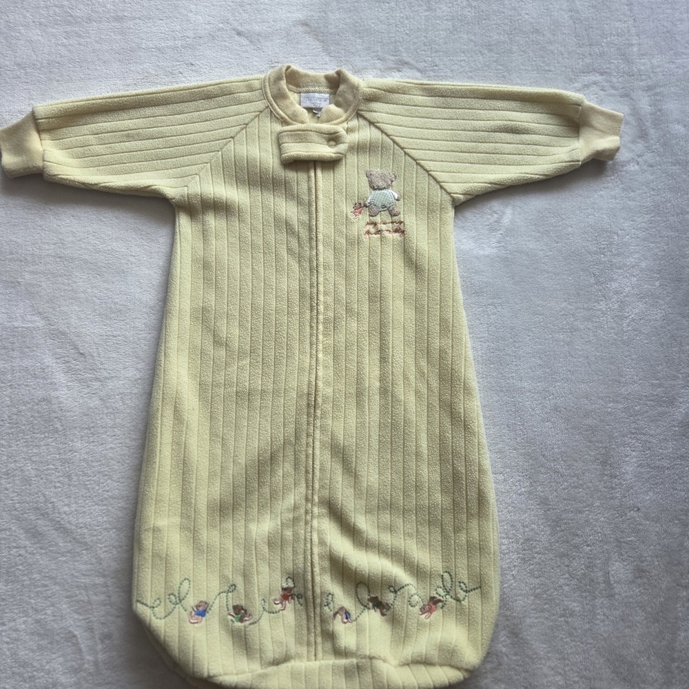 VTG Baby Carters 0-9 Month Joy‎ Is My First Teddy Bear Sleep Bag Yellow Boy Girl